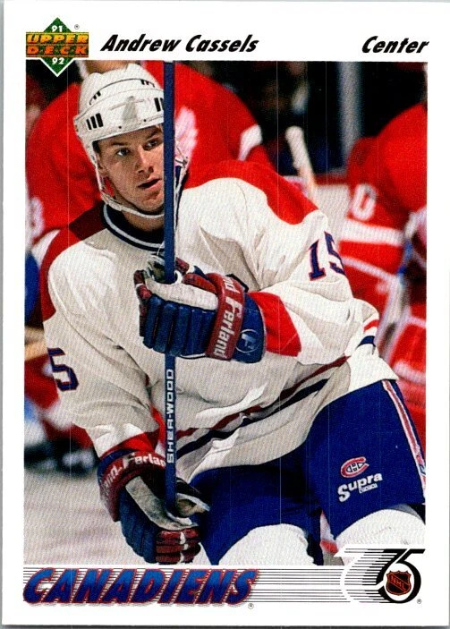 1991 Upper Deck French #379a Andrew Cassels Upper Deck Logo hologram Excellent - Image 1 of 1