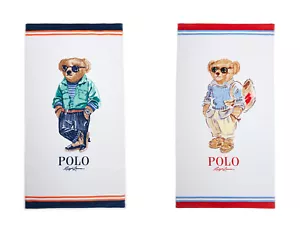 Polo Ralph Lauren Beach Shop Niño Niña Polo Oso Terciopelo Playa Toalla 66"" x 35"" Nuevo - Imagen 1 de 3