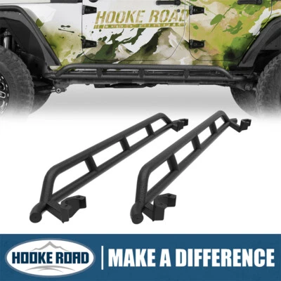Hooke Road Fit 07-18 Jeep Wrangler JK 4-Dr Rock Slider Nerf Bar escalón lateral acero Foto 1 de 4