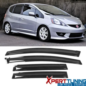 Fits 09-14 Honda Fit GE Hatchback Acrylic Window Visors Guard Deflector 4Pc Set - Picture 1 of 8