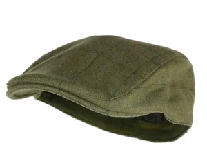 Kensington Waterproof TWEED Flat Cap Traditional Country Hat Breathable New Wool - Picture 1 of 7