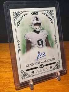 2022 Onyx Vintage Blue Signatures Kenneth Walker III #VAKW Rookie Auto RC