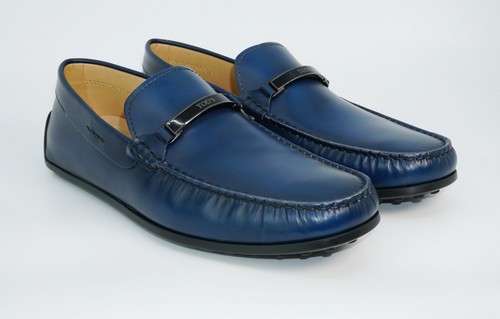 TOD’S Mocassino in morbida pelle di polpaccio logo da uomo Tod's azzurro prezzo al dettaglio al dettaglio $625