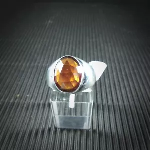Ring Gr. 61  Silber 925, mit einem Hessonit-Granat, Facettenschliff aus Indien - Picture 1 of 1