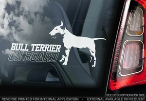 Pegatina Coche Bull Terrier Inglés - Perro a Bordo Parachoques Ventana Calcomanía Regalo V02 - Imagen 1 de 1