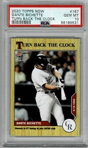 2020 TOPPS NOW TURN BACK THE CLOCK DANTE BICHETTE #167 Rockies PR /181 PSA 10 - Picture 1 of 1