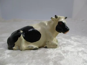 Vintage England Britains Ltd. Lead Lying Down Holstein Cow/Bull - Picture 1 of 11