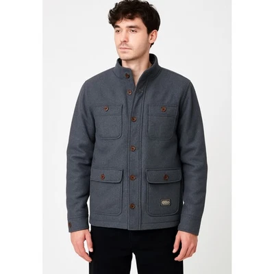 Vans Original Standard Wool Blend Field Jacket Gray Button Small - Image 1 of 4