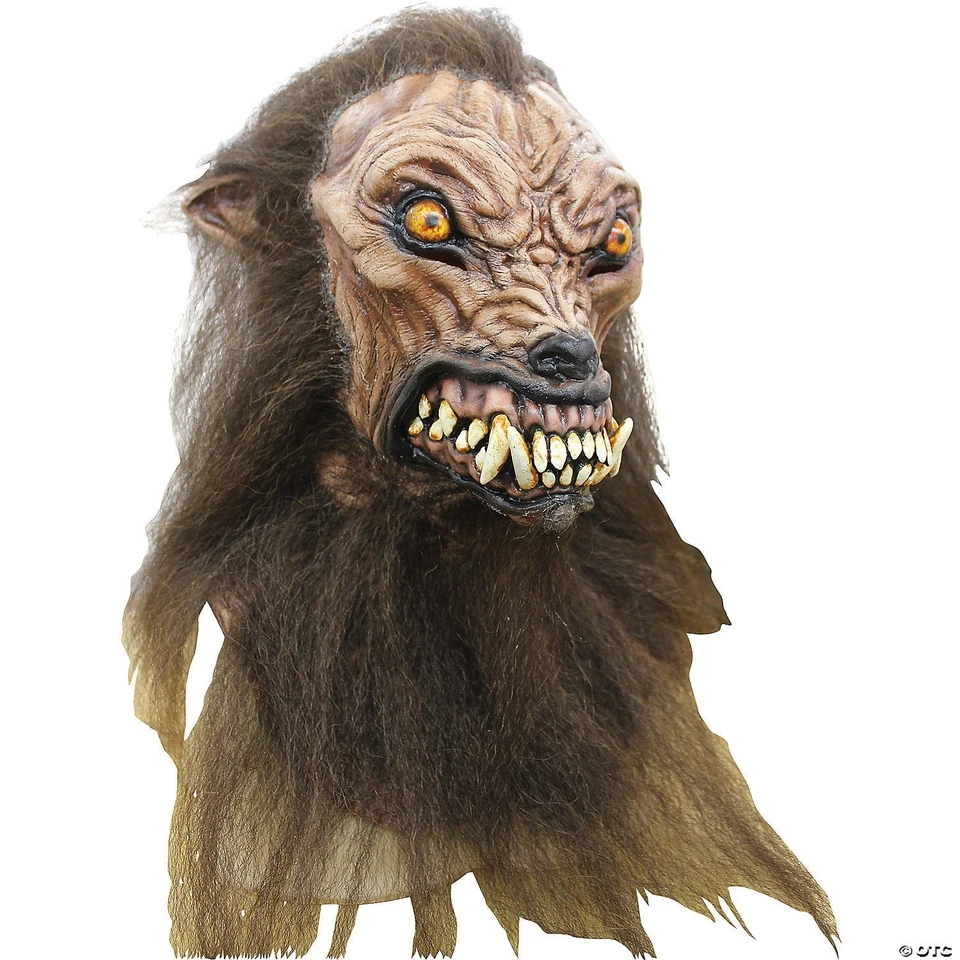 Adult Wolfhound Wolfman Werewolf Scary Full Latex Mask Costume Tb26483