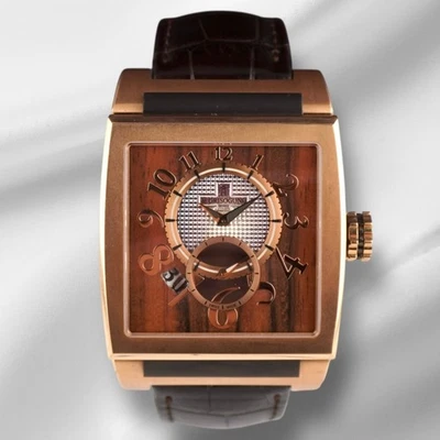 De Grisogono 40mm Instrumento 18K Rose Gold Leather Strap Men's Watch AU750 - Image 1 of 4