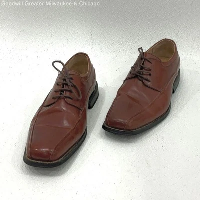 Florsheim Hombres Mocasín Derby Zapatos de Vestir Con Cordones Punta Cuadrada Cuero Marrón Talla 9.5 Foto 1 de 4