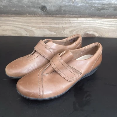 Clarks Cuero Marrón Everlay Dixie Monje Correa Sin Cordones Zapato Cómodo Para Mujer’s 8 Foto 1 de 4