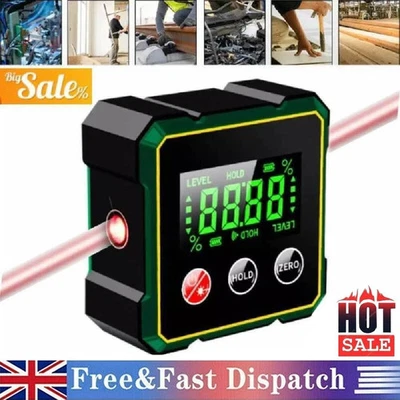 Digital Angle Finder with Electronic Laser–4-Side Strong Magnetic Angle Gauge UK - Image 1 of 4