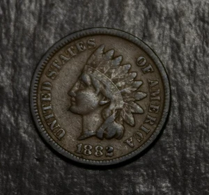 1882 Indian Cent Fine VF   Lot F 747 - Picture 1 of 2