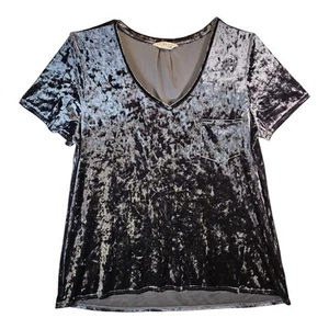 Spring + Mercer Charcoal Velvet Legging Tee V-neck Shirt Size XXL - Picture 1 of 6