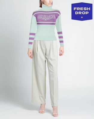 PVP €297 VERSACE JEANS COUTURE Pullover Jersey Talla M Cuello Alto Manga Larga Foto 1 de 4