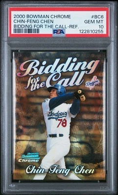 2000 Bowman Chrome Bidding for the Call Chin-Feng Chen Refractor RC POP 6 PSA 10 - Image 1 of 2