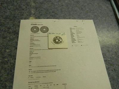 1937 French Indochina 5 Cents - Image 1 of 3