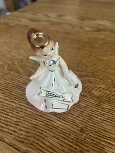 Vintage Mini Enesco Januar mit Strass Geburtsstein Engel - Bild 1 von 5