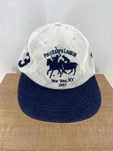 Vintage Polo Ralph Lauren New York NY 1967 3 MCMLXVII Strapback Hat Cap White - Bild 1 von 5