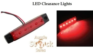 1 red LED side clearance indicator light truck trailer lamp 6 LED enclosed auto - Picture 1 of 10