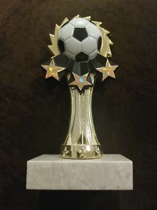 Vintage Trophy Italian marble base soccer gold color plastic topper  - Bild 1 von 4