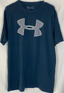 UNDER ARMOUR TECH HEATGEAR BIG LOGO MEN’s BLUE TEE SHORT SLEEVE Gr. M Medium - Bild 1 von 3
