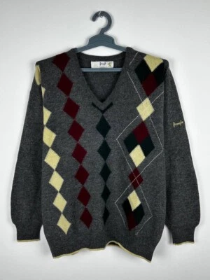 Suéter geométrico abstracto de lana pura deportiva Pringle de colección Foto 1 de 4