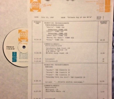 RADIO SHOW: ATLANTA 7/21/87 FULL SETS w/TOMMY ROE, CLASSICS IV & BILLY JOE ROYAL - Image 1 of 2