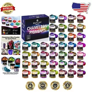 Chamäleon Glimmer Pulver Set - 40 Farben für schimmerndes Harz & Bastelprojekte - Bild 1 von 11