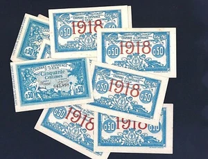 BILLET 50 Cts Chambre Commerce Oran Déliberation 10 Nov 1915 Surcharge 1918. S1 - Picture 1 of 2