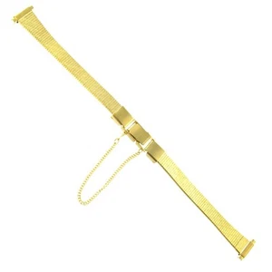 10-13mm Gilden Vintage Gold Tone Stainless Ladies Chain Clasp Watch Band 1008-Y - Picture 1 of 2
