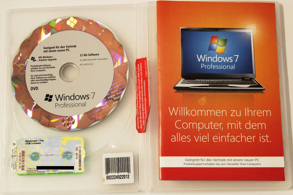Microsoft Windows 7 Professional - 32-Bit - Deutsch - FQC-00734 - Bild 1 von 1