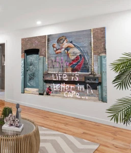 Painting Graffiti Street Art life better in cape Print Canvas - Picture 1 of 3