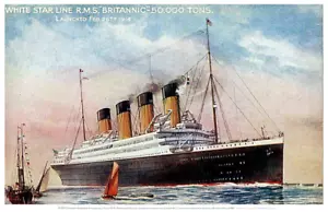 TITANIC ETC. 1014 - H.M.H.S. Britannic 1914 Postcard 11 x 17 - Picture 1 of 4