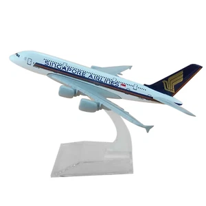 1/400 Scale 16cm Aircraft Singapore A380 Alloy Plane Model Souvenir With Stand - Picture 1 of 12