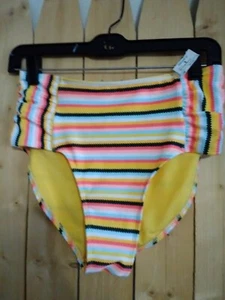 *GIRL'S * WONDER NATION * STRIPED RETRO BIKINI SWIM BOTTOMS* SIZE SMALL (6-6X) - Picture 1 of 2