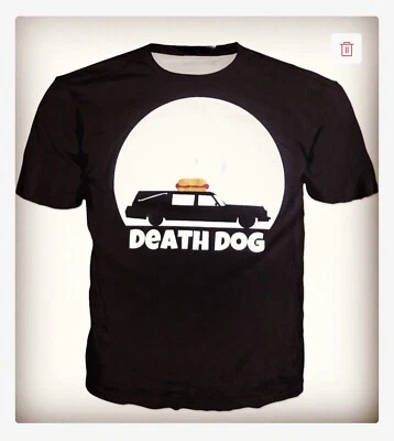 Camiseta negra Death Dog Food Cart Hot Dog Hearse talla XL Foto 1 de 2