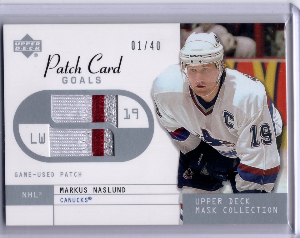 2002-03 Upper Deck Mask Collection Patch - Goals #PG-MN Markus Naslund 1/40 - Image 1 of 2