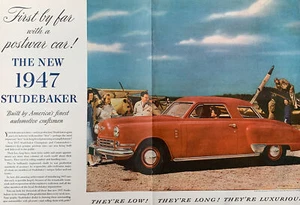1946 vintage Studebaker print ad. They're Low! They're Long! They're Luxurious! - Picture 1 of 1