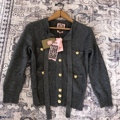 Juicy Couture Cardigan Sweater, cotton, wool & cashmere blend, size P/Small - Image 1 of 3