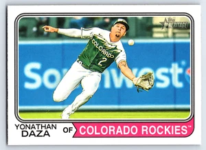 2023 Topps Heritage High Number #606 Yonathan Daza Rockies Baseball Card - Picture 1 of 2