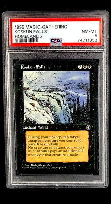1995 Magic The Gathering Homelands Koskun Falls Rare PSA 8 Only 5 Graded Higher - Image 1 of 4