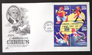 29c Circus # 2750-2753 FDC 1993 Artcraft - Picture 1 of 2
