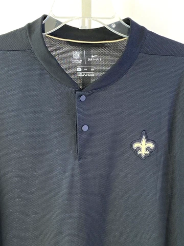 New Orleans Saints Nike Dri-Fit Polo Shirt Mens XXL Black Onfield Apparel NFL Cover