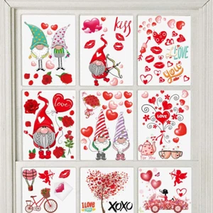 149Pcs Valentine'S Day Window Clings Decorations Heart Decal Party Ornaments Sup - Picture 1 of 6