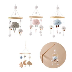 Baby Crib Mobile Wooden Felt Craft Infant Nursery Hanging Decor Wind Chimes DIY - Picture 1 of 15