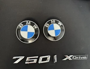 2016-2022 BMW 750I G12 FRONT & REAR ROUNDEL TRUNK EXTERIOR LABLE EMBLEM OEM - Picture 1 of 2