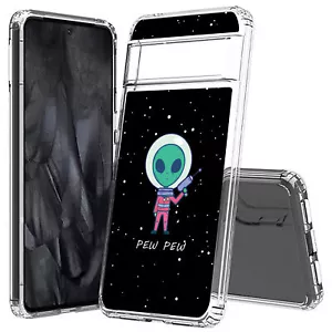 Para Google Pixel 8, 7, 6 Series, Estuche de teléfono híbrido, Pew Pew Alien Print, EE. UU. - Imagen 1 de 15