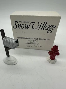 Dept 56 Mail Box and Red Fire Hydrant Snow Village Collection 2" - Picture 1 of 5